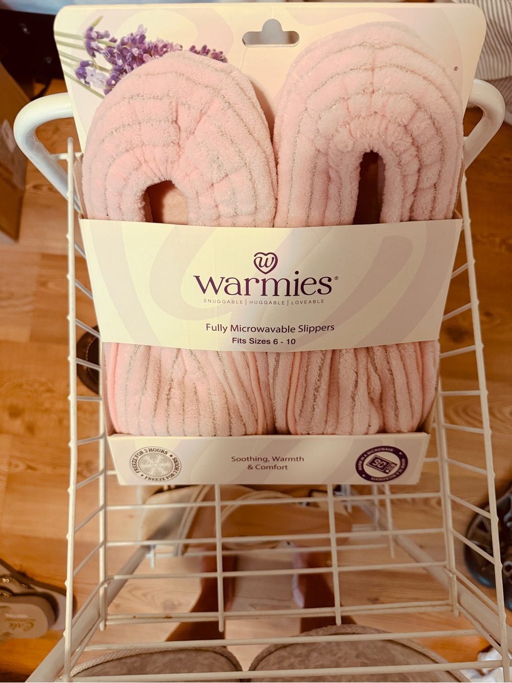 Warm Pink Fully Microwavable Plush Slippers